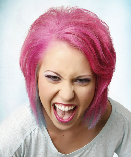 Bright Pink Emo Hairstyle