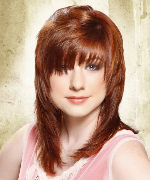Long Shag Hairstyle With Long Fringe